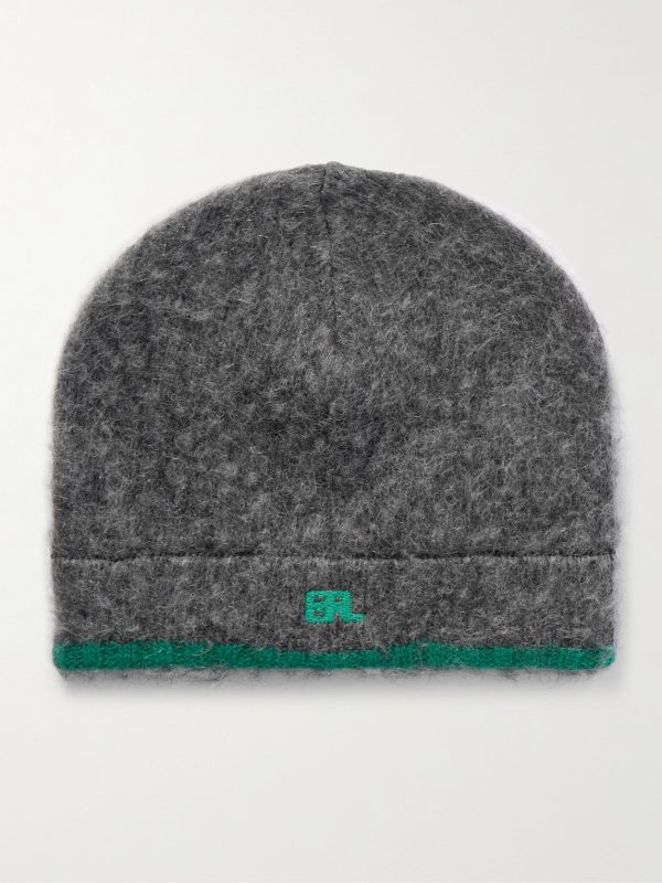 Logo-Embroidered Brushed Wool-Blend Beanie Logo-Embroidered Brushed Wool-Blend Beanie