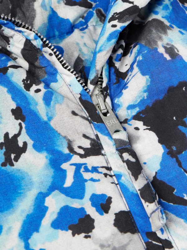 Skull Printed Padded Cotton-Twill Hooded Jacket - CU