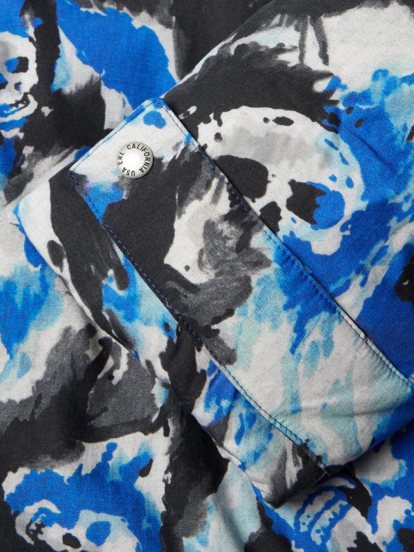 Skull Printed Padded Cotton-Twill Hooded Jacket - E1