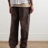 Life Straight-Leg Herringbone Washed-Cotton Trousers - BK