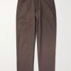 Life Straight-Leg Herringbone Washed-Cotton Trousers