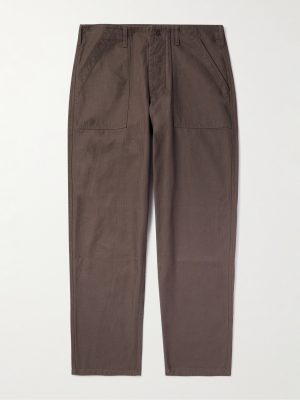 Life Straight-Leg Herringbone Washed-Cotton Trousers Life Straight-Leg Herringbone Washed-Cotton Trousers