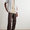 Life Straight-Leg Herringbone Washed-Cotton Trousers - OU