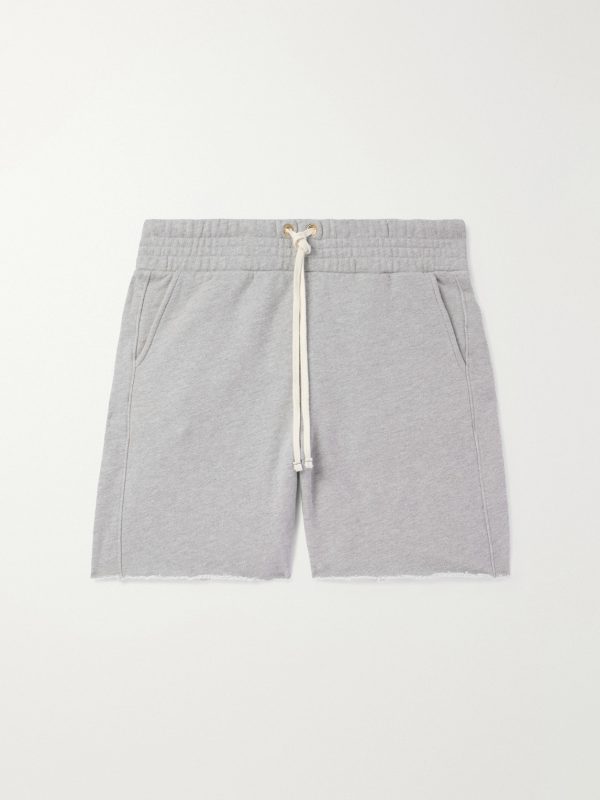 Straight-Leg Heavyweight Structured-Fleece Cotton-Jersey Drawstring Shorts