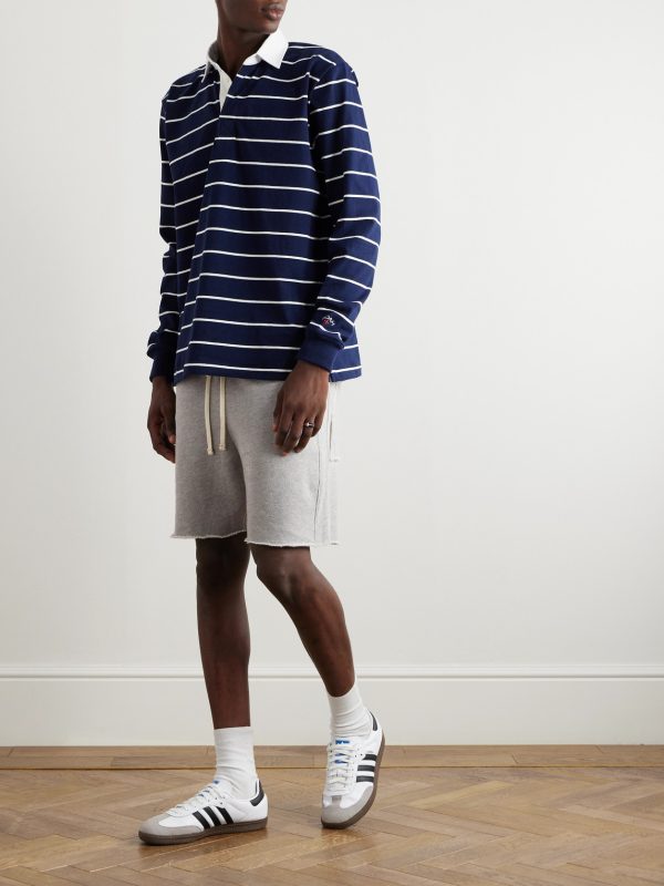 Straight-Leg Heavyweight Structured-Fleece Cotton-Jersey Drawstring Shorts - OU