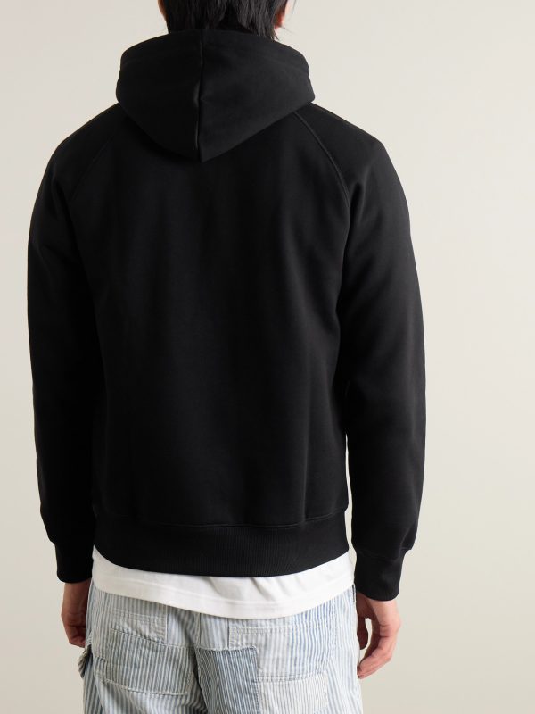 Chase Logo-Embroidered Cotton-Blend Jersey Hoodie - BK