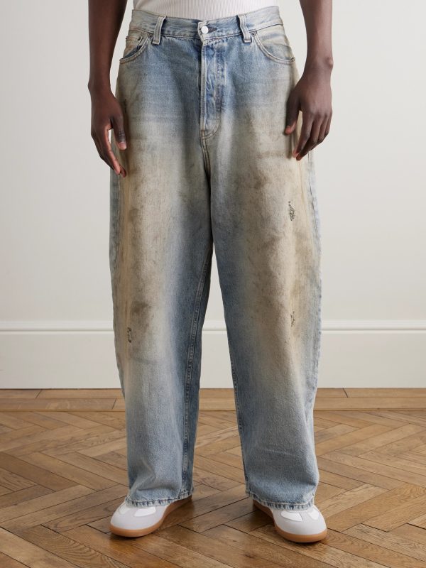 Straight-Leg Distressed Jeans - FR Straight-Leg Distressed Jeans - FR