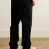 Single Knee Straight-Leg Organic Cotton-Canvas Trousers - BK Single Knee Straight-Leg Organic Cotton-Canvas Trousers - BK