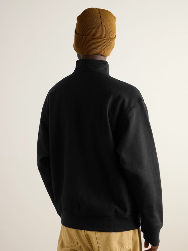 American Script Cotton-Blend Jersey Half-Zip Sweatshirt - BK