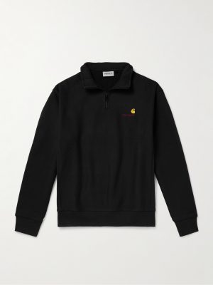 American Script Cotton-Blend Jersey Half-Zip Sweatshirt American Script Cotton-Blend Jersey Half-Zip Sweatshirt