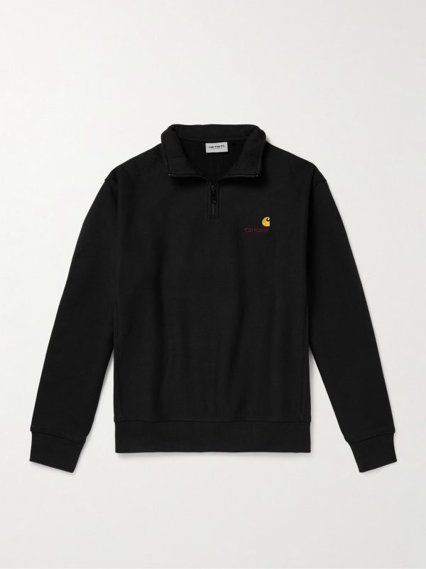 American Script Cotton-Blend Jersey Half-Zip Sweatshirt