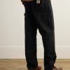 Double Knee Straight-Leg Cotton-Canvas Carpenter Trousers - BK