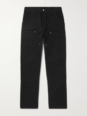 Double Knee Straight-Leg Cotton-Canvas Carpenter Trousers