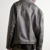 Logo-Embossed Leather Biker Jacket - BK Logo-Embossed Leather Biker Jacket - BK