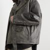 Logo-Embossed Leather Biker Jacket - FR Logo-Embossed Leather Biker Jacket - FR