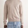 Intrecciato Leather-Trimmed Cashmere-Blend Sweater - FR