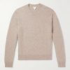 Intrecciato Leather-Trimmed Cashmere-Blend Sweater