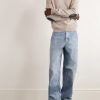 Intrecciato Leather-Trimmed Cashmere-Blend Sweater - OU
