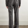 Straight-Leg Wool-Flannel Trousers - BK Straight-Leg Wool-Flannel Trousers - BK