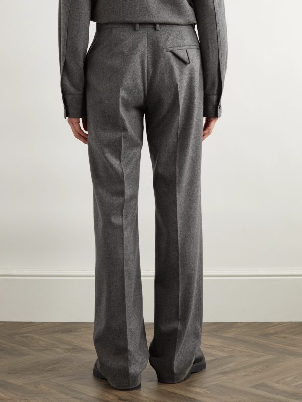Straight-Leg Wool-Flannel Trousers - BK Straight-Leg Wool-Flannel Trousers - BK