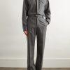 Straight-Leg Wool-Flannel Trousers - OU Straight-Leg Wool-Flannel Trousers - OU