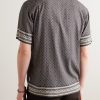 Maitan Camp-Collar Printed Voile Shirt - BK