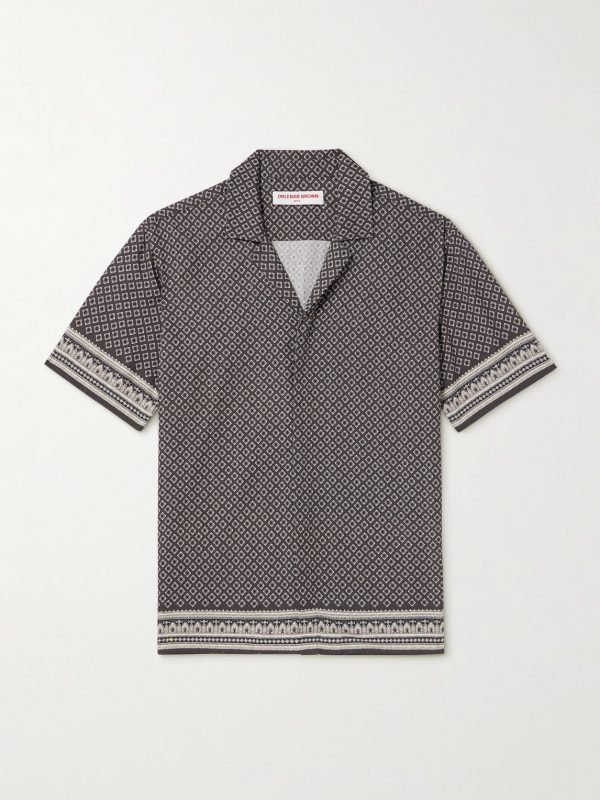 Maitan Camp-Collar Printed Voile Shirt