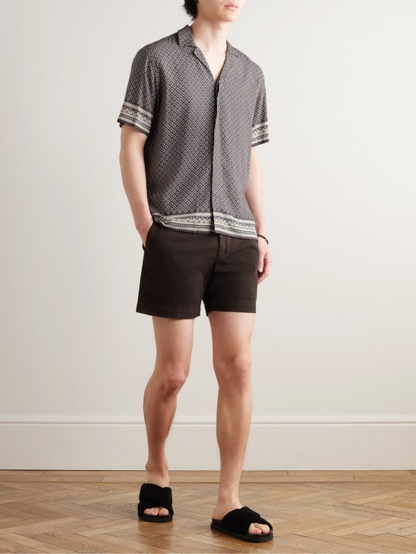 Maitan Camp-Collar Printed Voile Shirt - OU