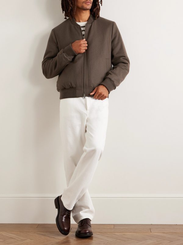 Padded Cashmere-Blend Bomber Jacket - OU Padded Cashmere-Blend Bomber Jacket - OU