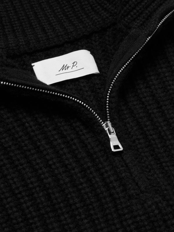 Ribbed Wool and Cashmere-Blend Half-Zip Sweater - CU Ribbed Wool and Cashmere-Blend Half-Zip Sweater - CU
