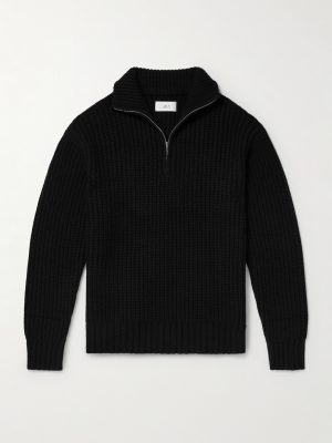 Ribbed Wool and Cashmere-Blend Half-Zip Sweater