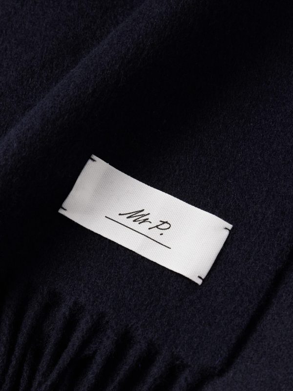Logo-Appliquéd Fringed Cashmere Scarf - CU