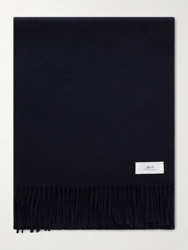 Logo-Appliquéd Fringed Cashmere Scarf