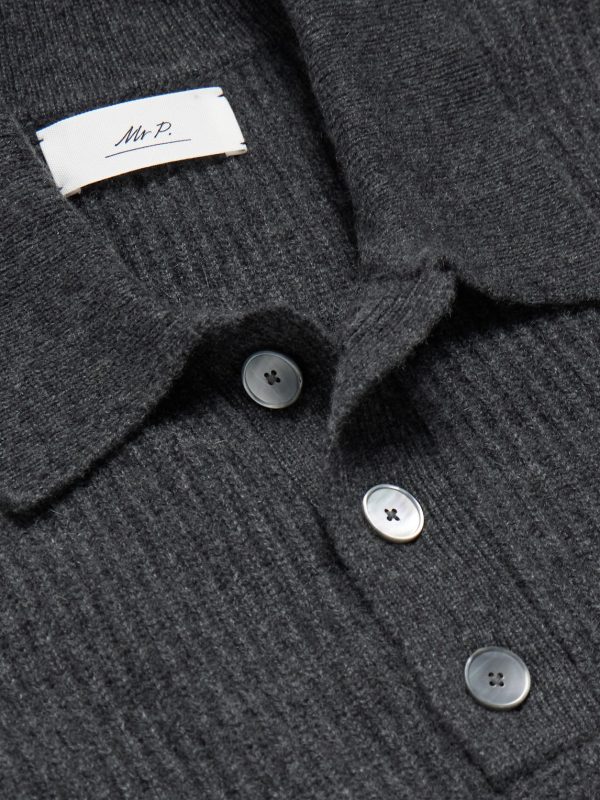 Ribbed Cashmere Polo Shirt - CU Ribbed Cashmere Polo Shirt - CU