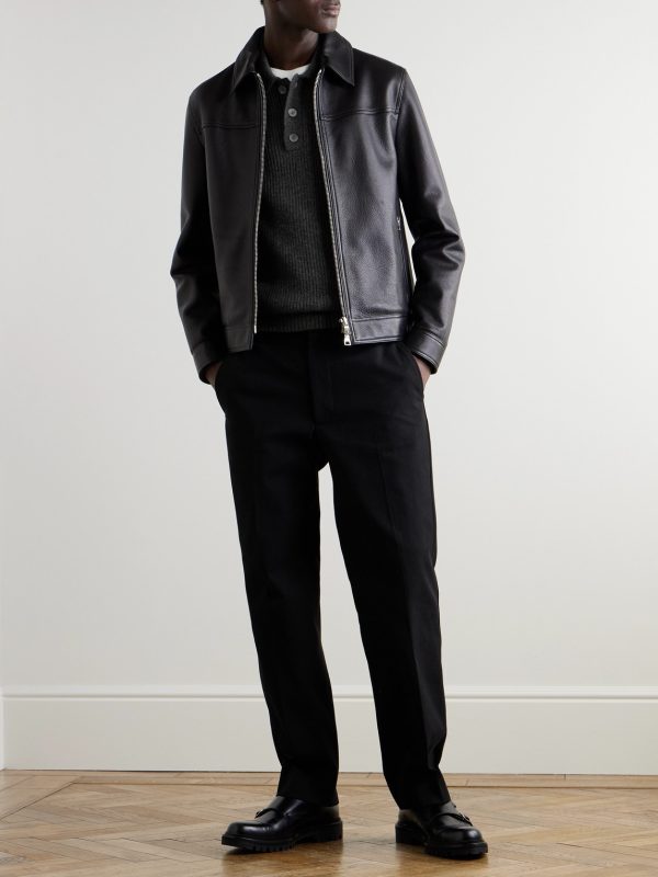Ribbed Cashmere Polo Shirt - OU Ribbed Cashmere Polo Shirt - OU