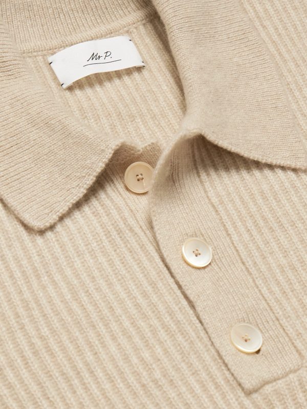 Ribbed Cashmere Polo Shirt - CU