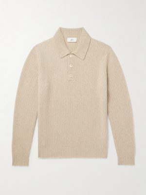 Ribbed Cashmere Polo Shirt Ribbed Cashmere Polo Shirt