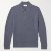 Ribbed Cashmere Polo Shirt