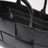 Small E/W Arco Intrecciato Leather Tote Bag - E1