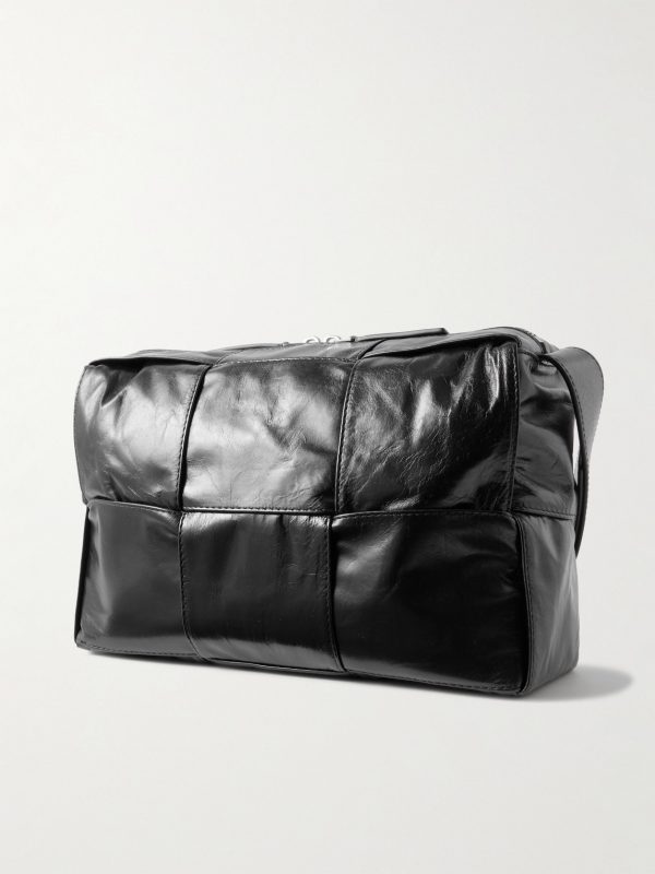 Intrecciato Leather Camera Bag - BK Intrecciato Leather Camera Bag - BK