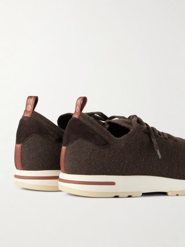 360 Flexy Walk Suede-Trimmed Knitted Wool Sneakers - BK