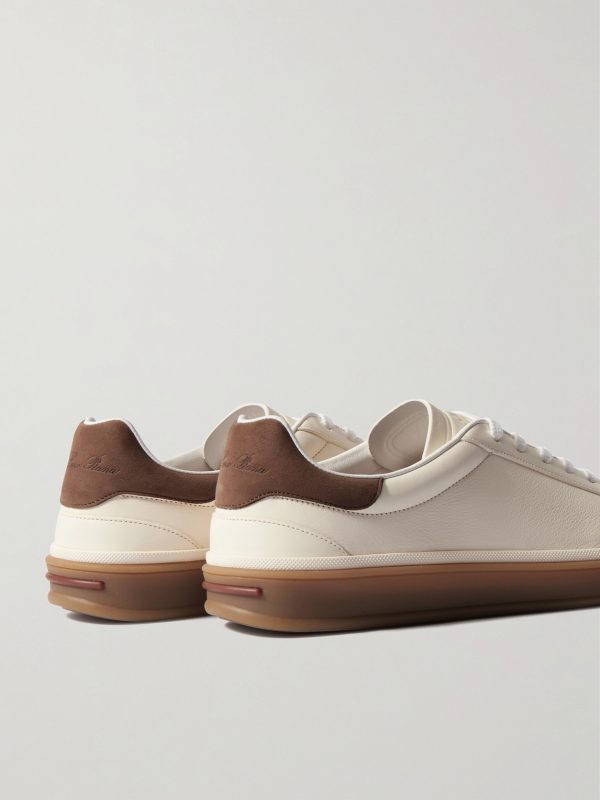 Tennis Walk Suede-Trimmed Leather Sneakers - BK