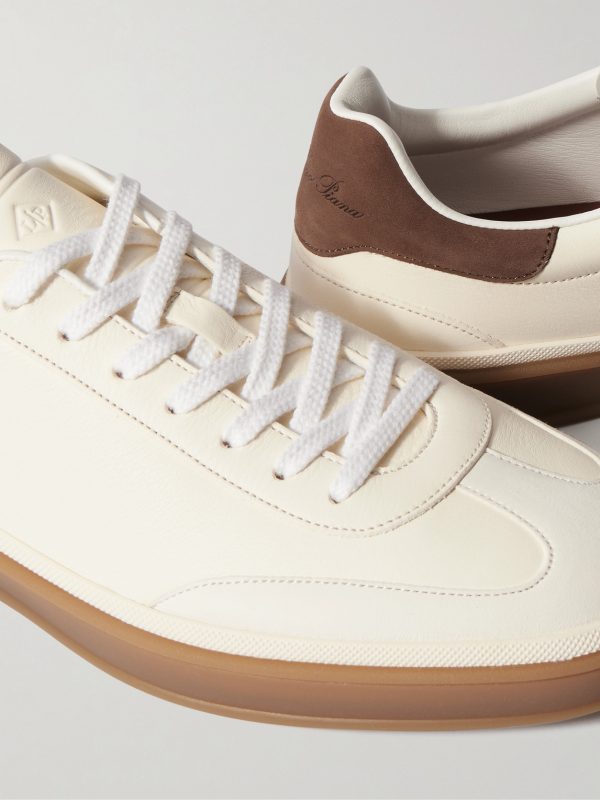 Tennis Walk Suede-Trimmed Leather Sneakers - CU