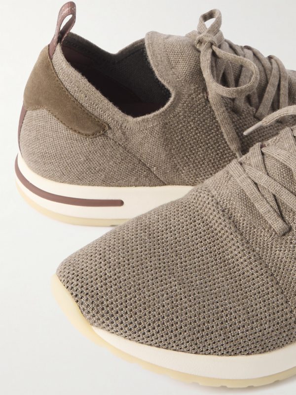 360 Flexy Walk Suede-Trimmed Knitted Wool Sneakers - CU 360 Flexy Walk Suede-Trimmed Knitted Wool Sneakers - CU