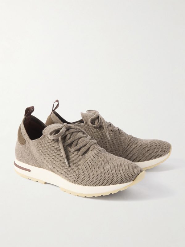 360 Flexy Walk Suede-Trimmed Knitted Wool Sneakers - FR 360 Flexy Walk Suede-Trimmed Knitted Wool Sneakers - FR