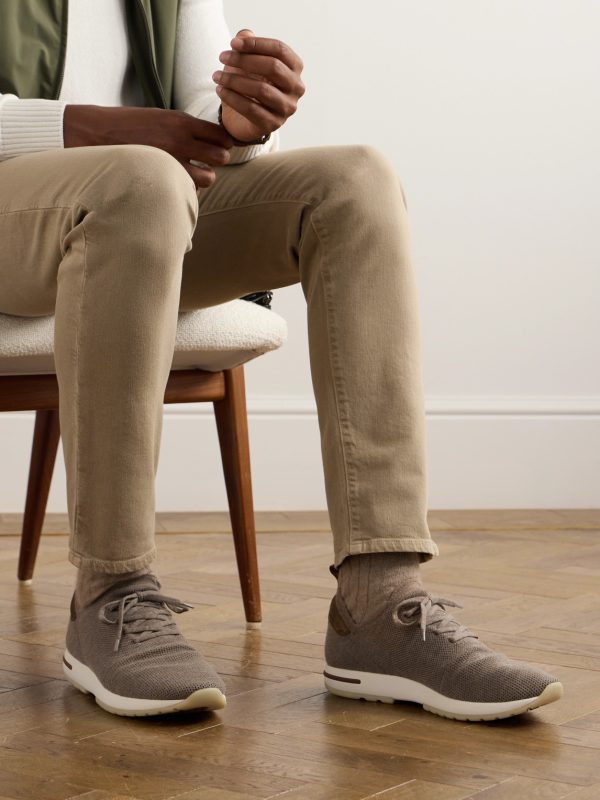 360 Flexy Walk Suede-Trimmed Knitted Wool Sneakers - OU 360 Flexy Walk Suede-Trimmed Knitted Wool Sneakers - OU