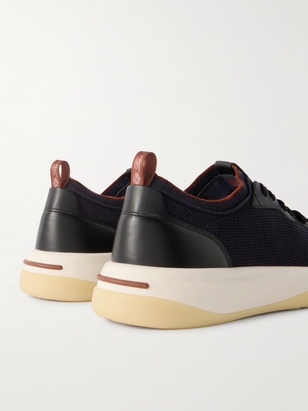 410 LP Walk Leather-Trimmed Wish® Wool Sneakers - BK 410 LP Walk Leather-Trimmed Wish® Wool Sneakers - BK