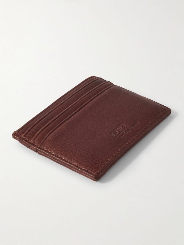 Heritage Logo-Debossed Full-Grain Leather Cardholder - BK Heritage Logo-Debossed Full-Grain Leather Cardholder - BK