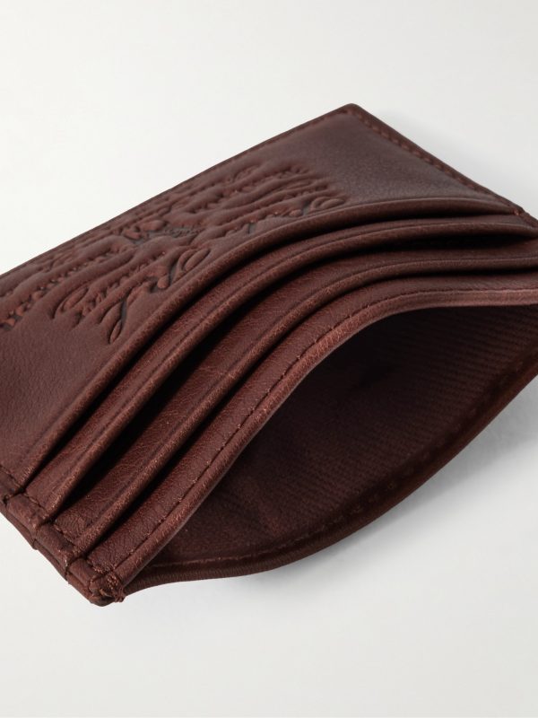 Heritage Logo-Debossed Full-Grain Leather Cardholder - E1 Heritage Logo-Debossed Full-Grain Leather Cardholder - E1