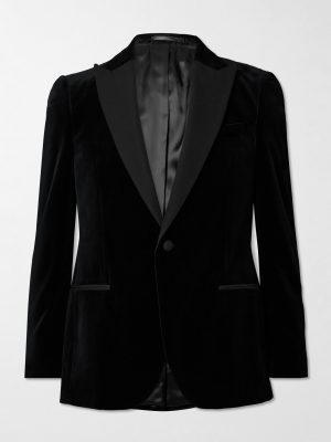 Slim-Fit Twill-Trimmed Cotton-Velvet Tuxedo Jacket Slim-Fit Twill-Trimmed Cotton-Velvet Tuxedo Jacket